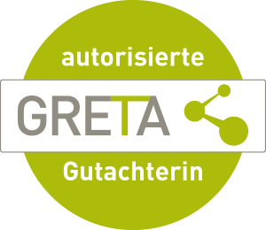 Siegel: autorisierte GRETA-Gutachterin
